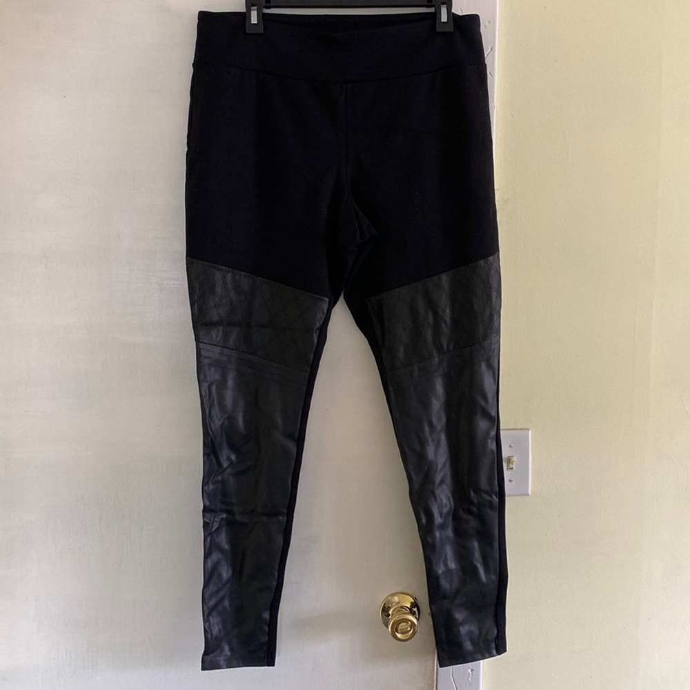 Sexy CottonStretch Leather Like Detail Pants NeverUsed